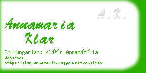 annamaria klar business card